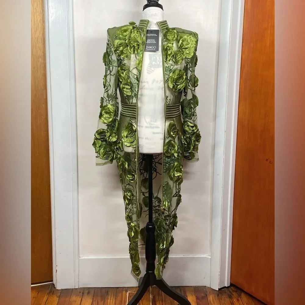 Zhivago Battle Lines Floral-Embellished Vendetta Dress size 6 - Picture 12 of 14